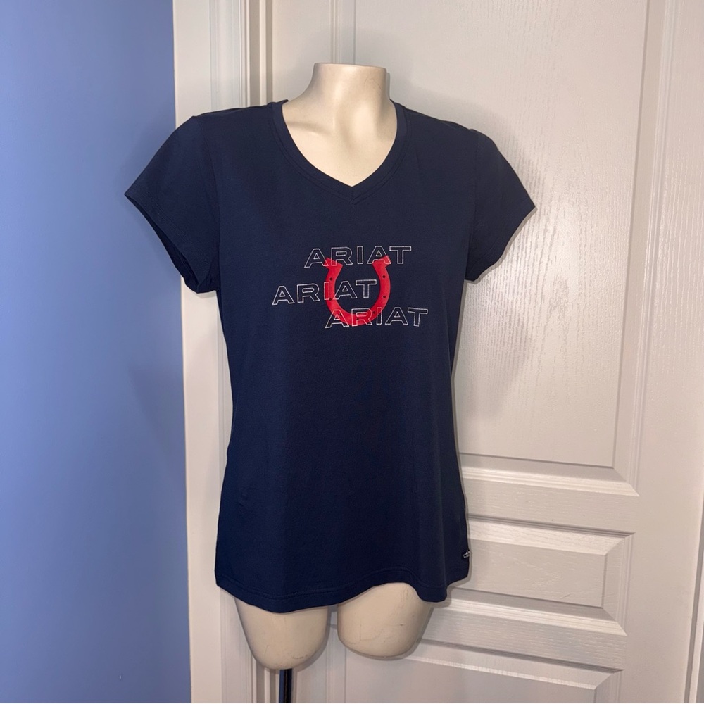 Ariat Large Women's Dark Blue Tee with Red Graphic NWT